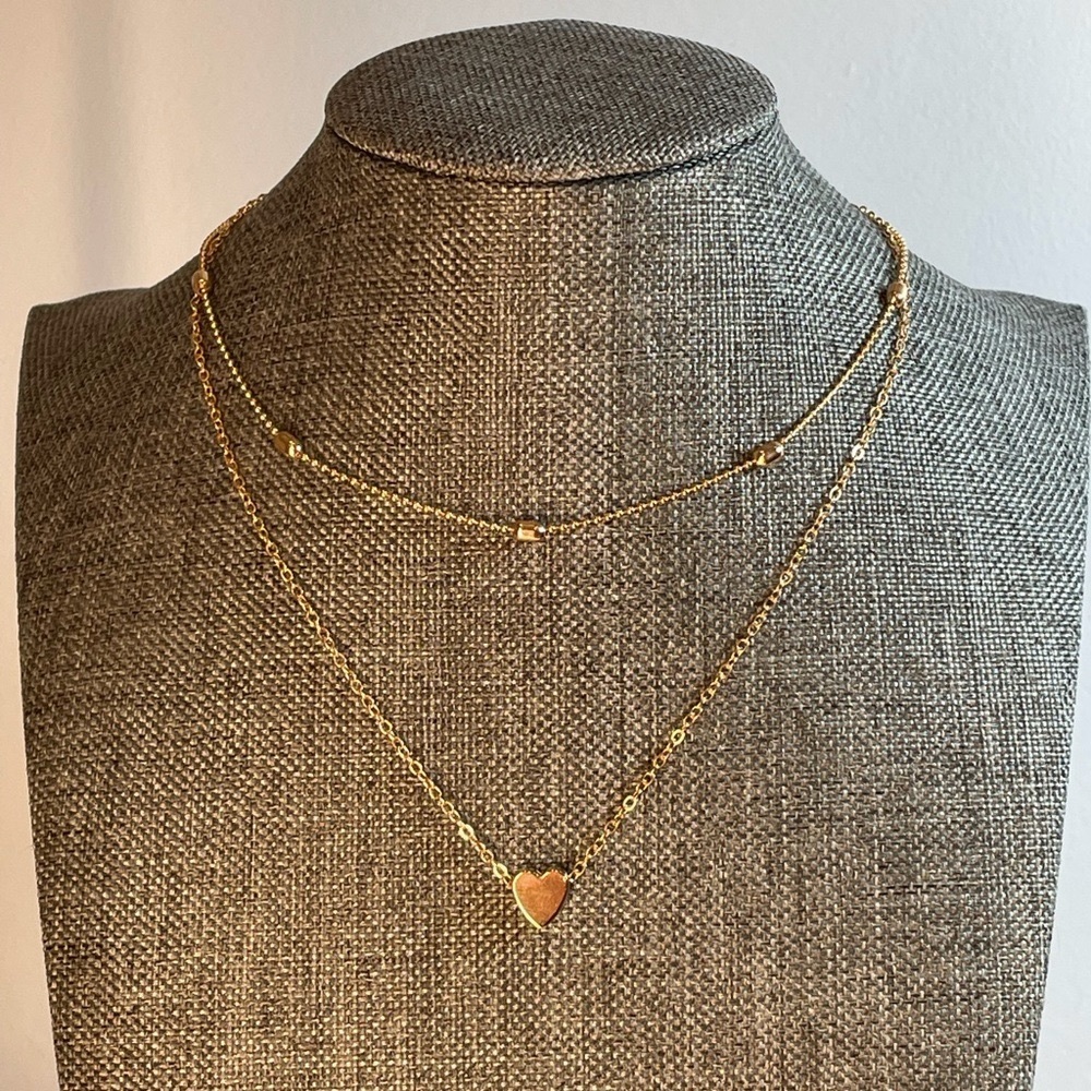Double Layer Heart Pendant Necklace